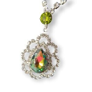 Christina Collection Aurora Borealis accent rhinestone necklace set